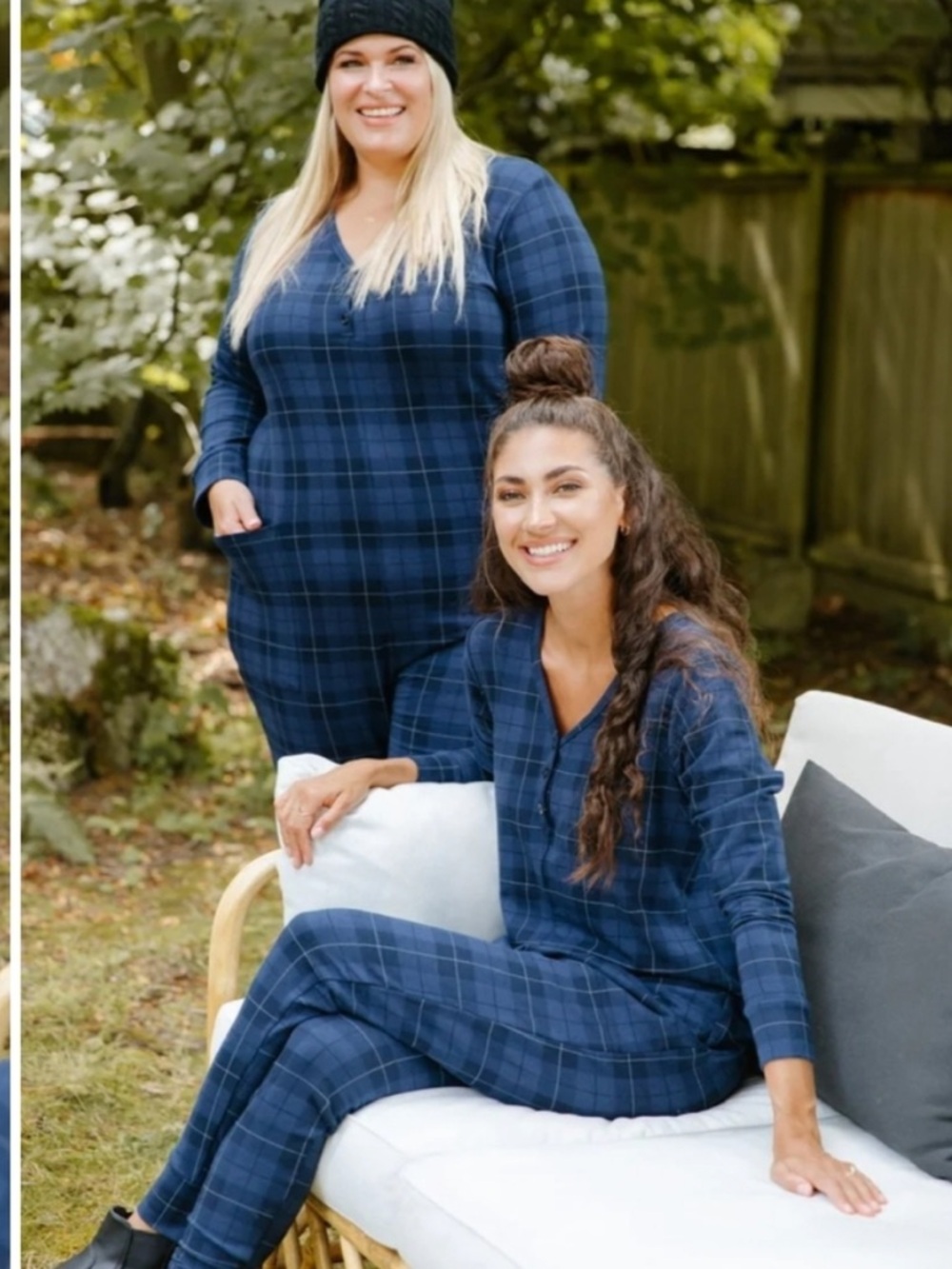 Smash + Tess Women's Navy Plaid Long-Sleeve Pajama